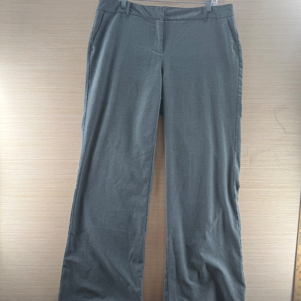 New York & Company Gray Wide Leg Stretch Dress Pants Size 14 Average Officecore